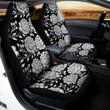 Vintage Black And White Floral Print Universal Fit Car Seat Covers 102422