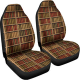 Vintage Bookshelf Pattern Print Universal Fit Car Seat Covers 102422