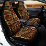 Vintage Bookshelf Pattern Print Universal Fit Car Seat Covers 102422
