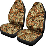 Vintage Brown Bohemian Floral Print Universal Fit Car Seat Covers 102422