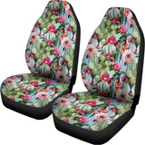 Vintage Cactus And Flower Print Universal Fit Car Seat Covers 102422
