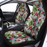 Vintage Cactus And Flower Print Universal Fit Car Seat Covers 102422