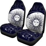 Vintage Celestial Sun Print Universal Fit Car Seat Covers 102422