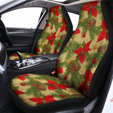 Vintage Christmas Poinsettia Print Universal Fit Car Seat Covers 102422