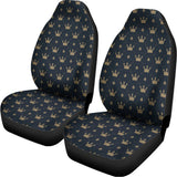 Vintage Crown Pattern Print Universal Fit Car Seat Covers 102422