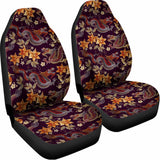 Vintage Dragon Flower Pattern Print Universal Fit Car Seat Covers 102422