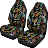 Vintage Feather Pattern Print Universal Fit Car Seat Covers 102422