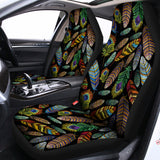 Vintage Feather Pattern Print Universal Fit Car Seat Covers 102422