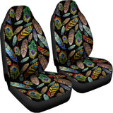 Vintage Feather Pattern Print Universal Fit Car Seat Covers 102422