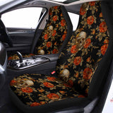 Vintage Floral Skull Pattern Print Universal Fit Car Seat Covers 102422