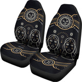 Vintage Gemini Zodiac Sign Print Universal Fit Car Seat Covers 102422