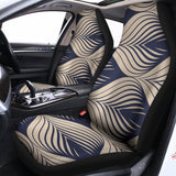 Vintage Geometric Leaf Pattern Print Universal Fit Car Seat Covers 102422