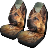 Vintage German Shepherd Portrait Print Universal Fit Car Seat Covers 102422