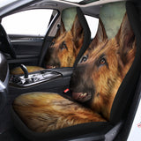 Vintage German Shepherd Portrait Print Universal Fit Car Seat Covers 102422