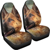 Vintage German Shepherd Portrait Print Universal Fit Car Seat Covers 102422
