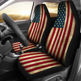 Vintage Grunge American Flag Patriotic Universal Fit Car Seat Covers 102422