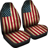 Vintage Grunge American Flag Patriotic Universal Fit Car Seat Covers 102422