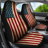 Vintage Grunge American Flag Patriotic Universal Fit Car Seat Covers 102422