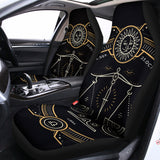 Vintage Libra Zodiac Sign Print Universal Fit Car Seat Covers 102422