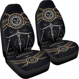 Vintage Libra Zodiac Sign Print Universal Fit Car Seat Covers 102422