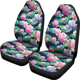 Vintage Lotus Floral Print Universal Fit Car Seat Covers 102422