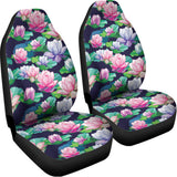 Vintage Lotus Floral Print Universal Fit Car Seat Covers 102422