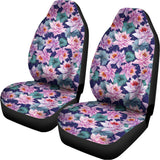 Vintage Lotus Flower Print Universal Fit Car Seat Covers 102422