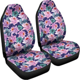 Vintage Lotus Flower Print Universal Fit Car Seat Covers 102422