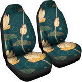 Vintage Lotus Pattern Print Universal Fit Car Seat Covers 102422