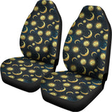 Vintage Moon And Sun Pattern Print Universal Fit Car Seat Covers 102422