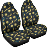 Vintage Moon And Sun Pattern Print Universal Fit Car Seat Covers 102422