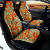 Vintage Orange Bohemian Floral Print Universal Fit Car Seat Covers 102422