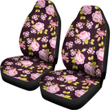 Vintage Pink Rose Floral Pattern Print Universal Fit Car Seat Covers 102422
