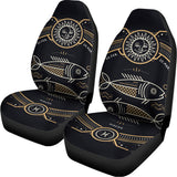 Vintage Pisces Zodiac Sign Print Universal Fit Car Seat Covers 102422