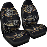 Vintage Pisces Zodiac Sign Print Universal Fit Car Seat Covers 102422