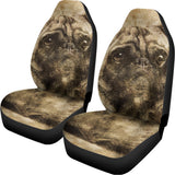 Vintage Pug Portrait Print Universal Fit Car Seat Covers 102422
