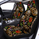 Vintage Skull Pattern Print Universal Fit Car Seat Covers 102422