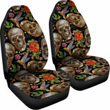 Vintage Skull Pattern Print Universal Fit Car Seat Covers 102422