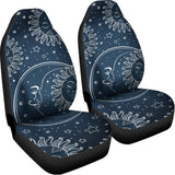 Vintage Sun And Moon Pattern Print Universal Fit Car Seat Covers 102422