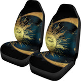 Vintage Sun And Moon Print Universal Fit Car Seat Covers 102422