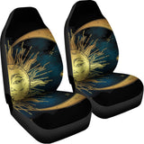 Vintage Sun And Moon Print Universal Fit Car Seat Covers 102422