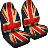 Vintage Union Jack British Flag Print Universal Fit Car Seat Covers 102422