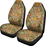 Vintage Wicca Tarot Card Print Universal Fit Car Seat Covers 102422