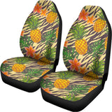 Vintage Zebra Pineapple Pattern Print Universal Fit Car Seat Covers 102422