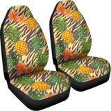 Vintage Zebra Pineapple Pattern Print Universal Fit Car Seat Covers 102422