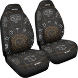 Vintage Zodiac Circle Print Universal Fit Car Seat Covers 102422