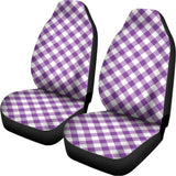 Violet And White Gingham Pattern Print Universal Fit Car Seat Covers 102422