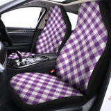 Violet And White Gingham Pattern Print Universal Fit Car Seat Covers 102422