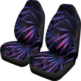 Violet Tropical Leaves Print Universal Fit Car Seat Covers 102422