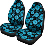 Vishuddha Chakra Pattern Print Universal Fit Car Seat Covers 102422